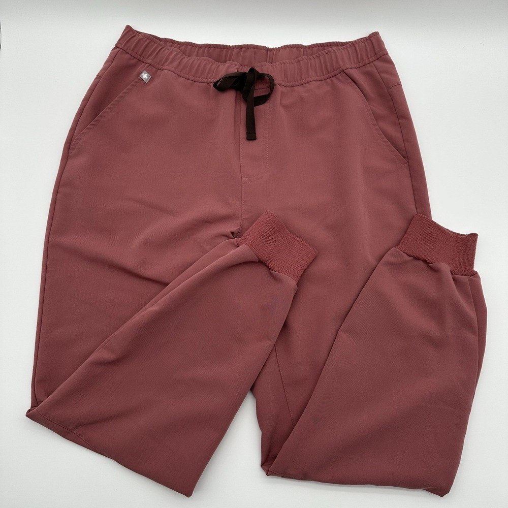 FIGS Technical Collection Scrub Pants Rose Pink Women's Medium / Short Stretch‎